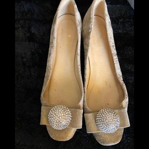 Kate spade cream/gold foil flats